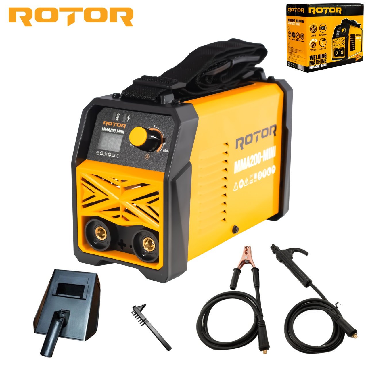 Aparat de sudurA ROTOR MMA200-MINI, 220 V, 200 A, compact si portabil